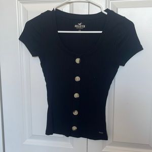 Hollister Black button top XS